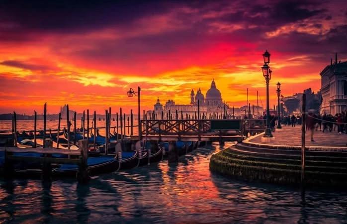VENEZIA NAVIGAZIONE AL TRAMONTO