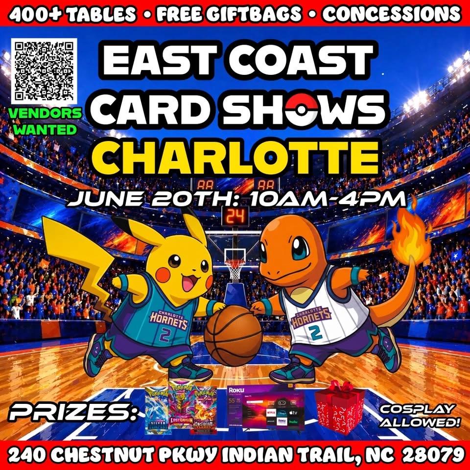 FREE Pokémon & Sports Card Show - Charlotte, NC - June 20, 2026