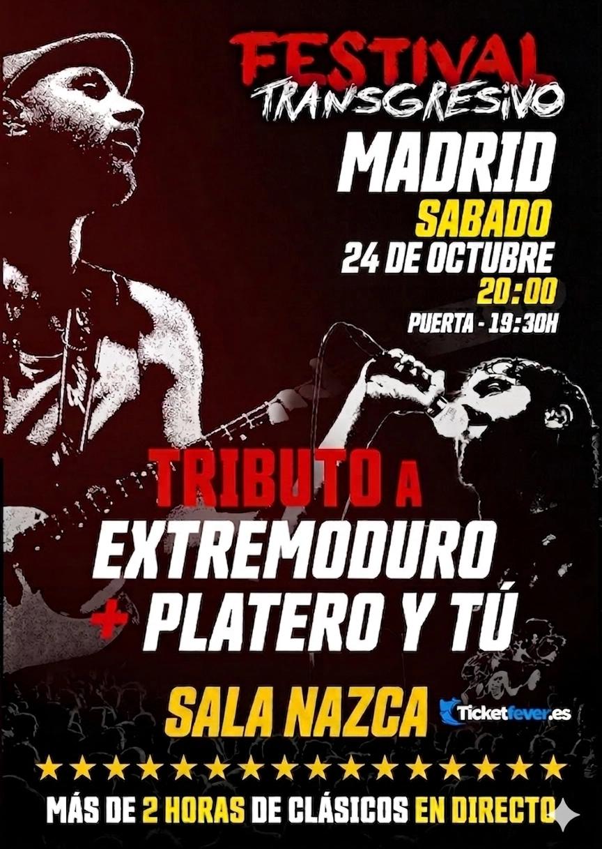 Tributo a Extremoduro y Platero y tú en Madrid