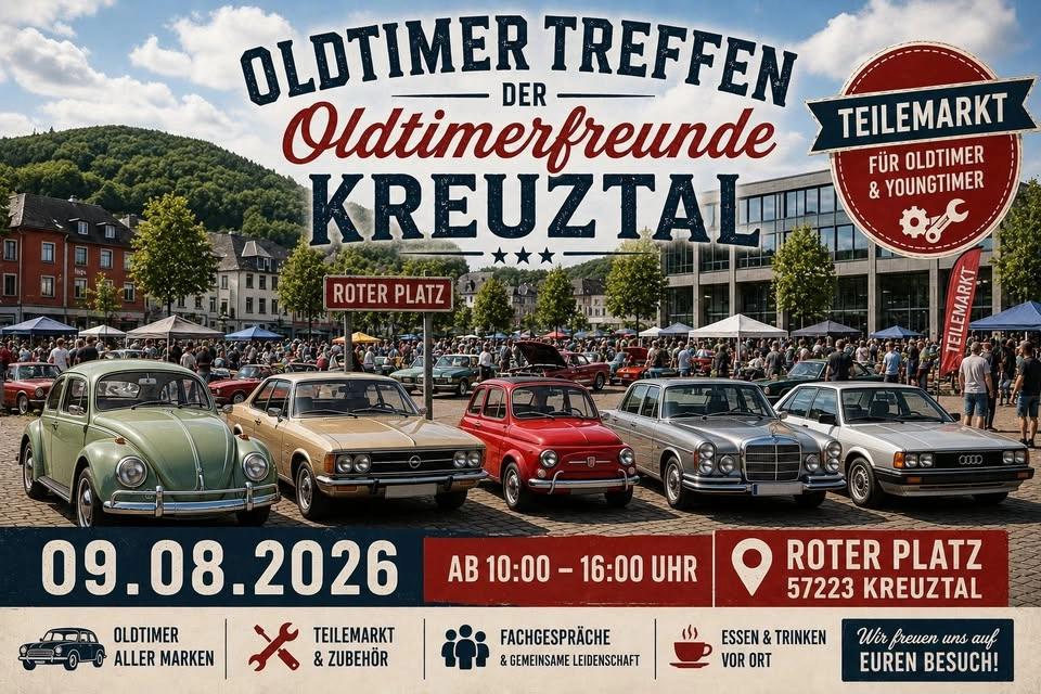 Teilemarkt und Oldtimertreffen der Oldtimerfreunde Kreuztal auf dem Roten Platz
