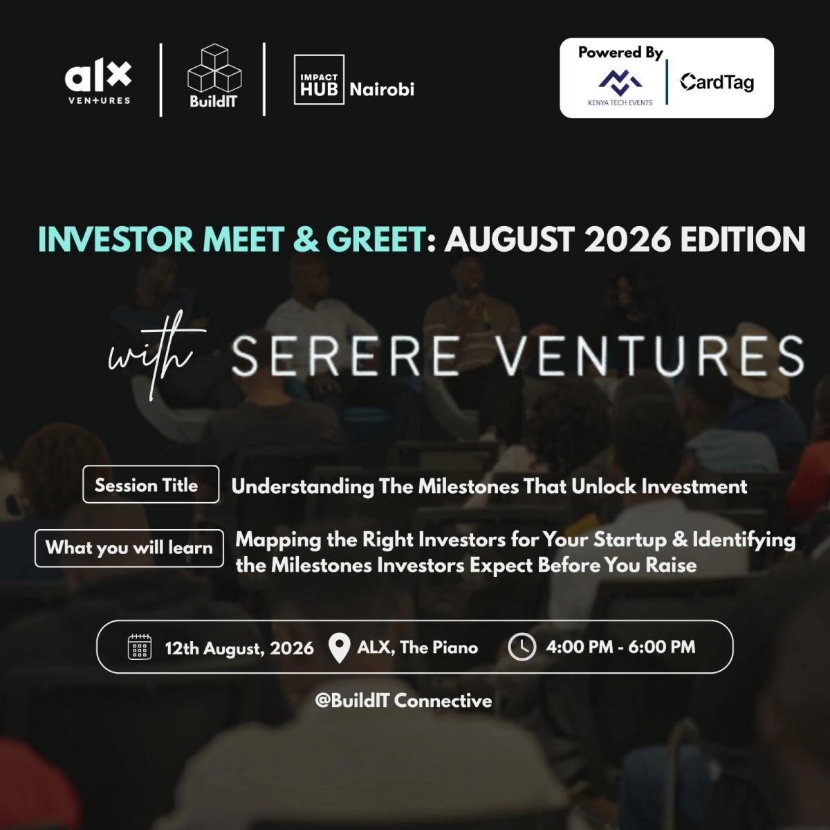 Investor Meet & Greet: August 2026 Edition ft. Serere Ventures