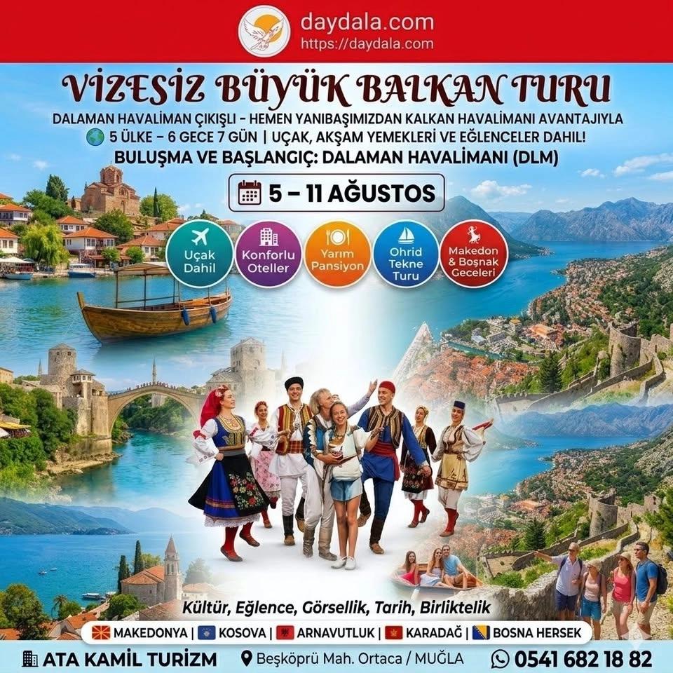 Dalaman Çıkışlı Vizesiz Balkan 5-11 Ağustos | Uçak Dahil 5 Ülke Süper Fırsat