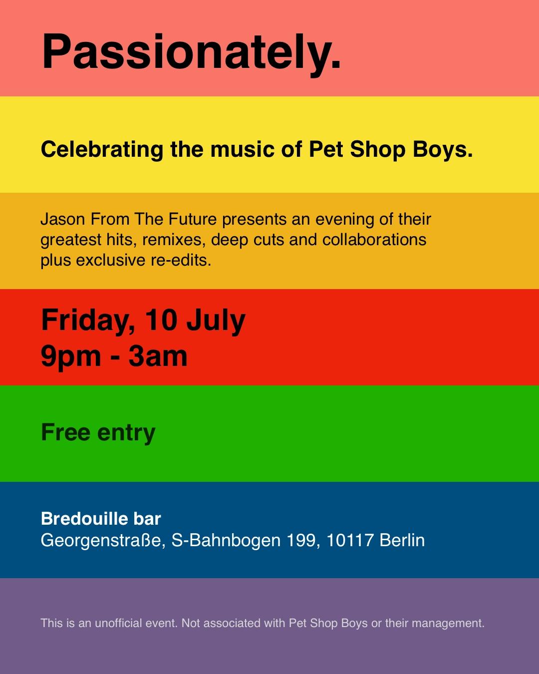 Passionately - A Pet Shop Boys fan party
