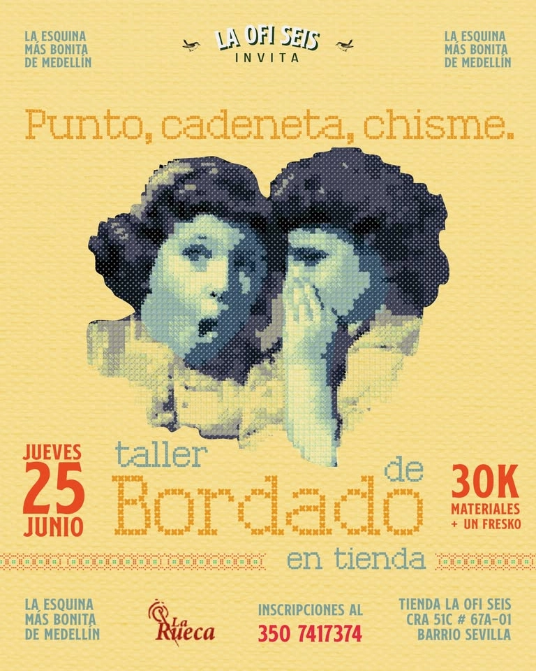 Punto, cadeneta, chisme: taller de bordado