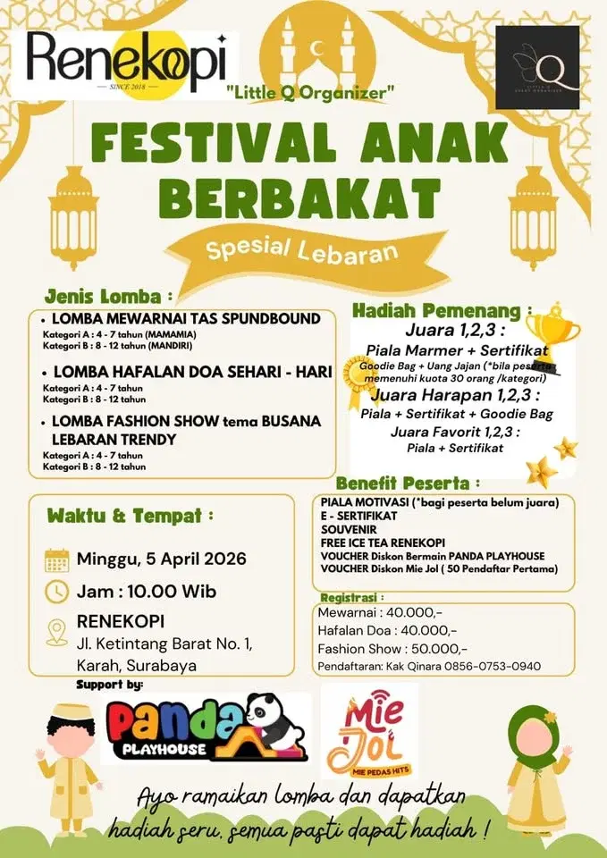 Festival Anak Berbakat (Lomba Mewarnai, Lomba Hafalan Doa dan Lomba Fashion Show)