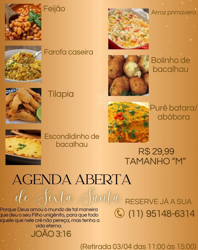 cardápio especial sexta feira santa