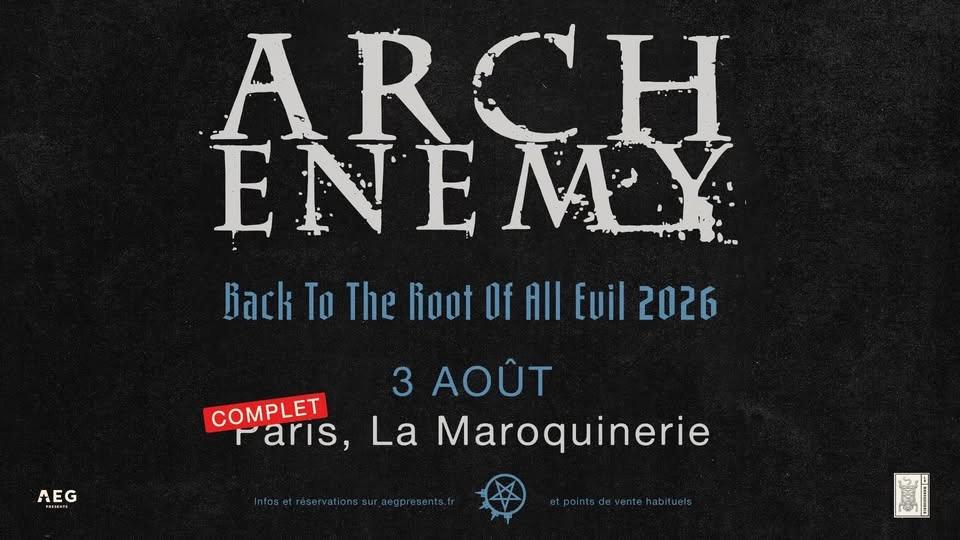 Arch Enemy • La Maroquinerie, Paris • 3 août 2026 (COMPLET)