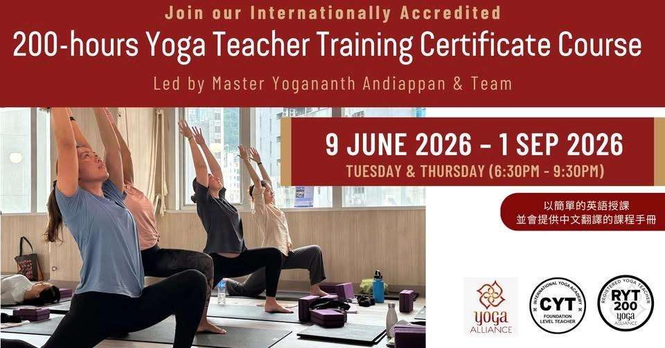 200-hours Yoga Teacher Training Certificate Course (Tue & Thu Evening)