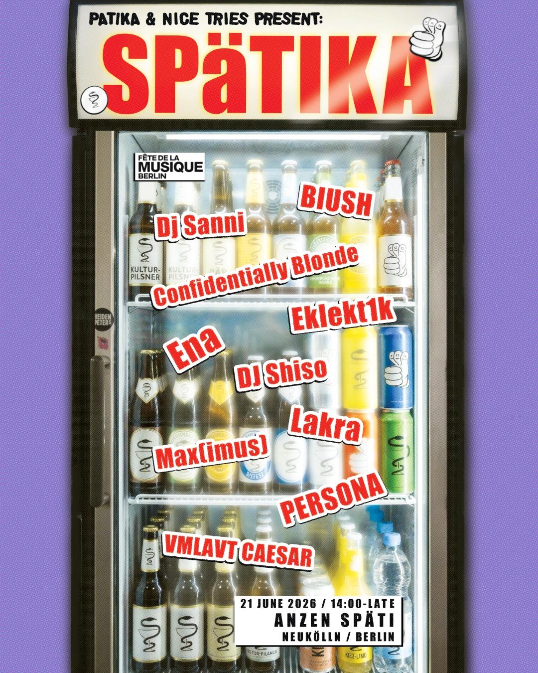 PATIKA & Nice Tries present: SPäTIKA x Fête de la Musique