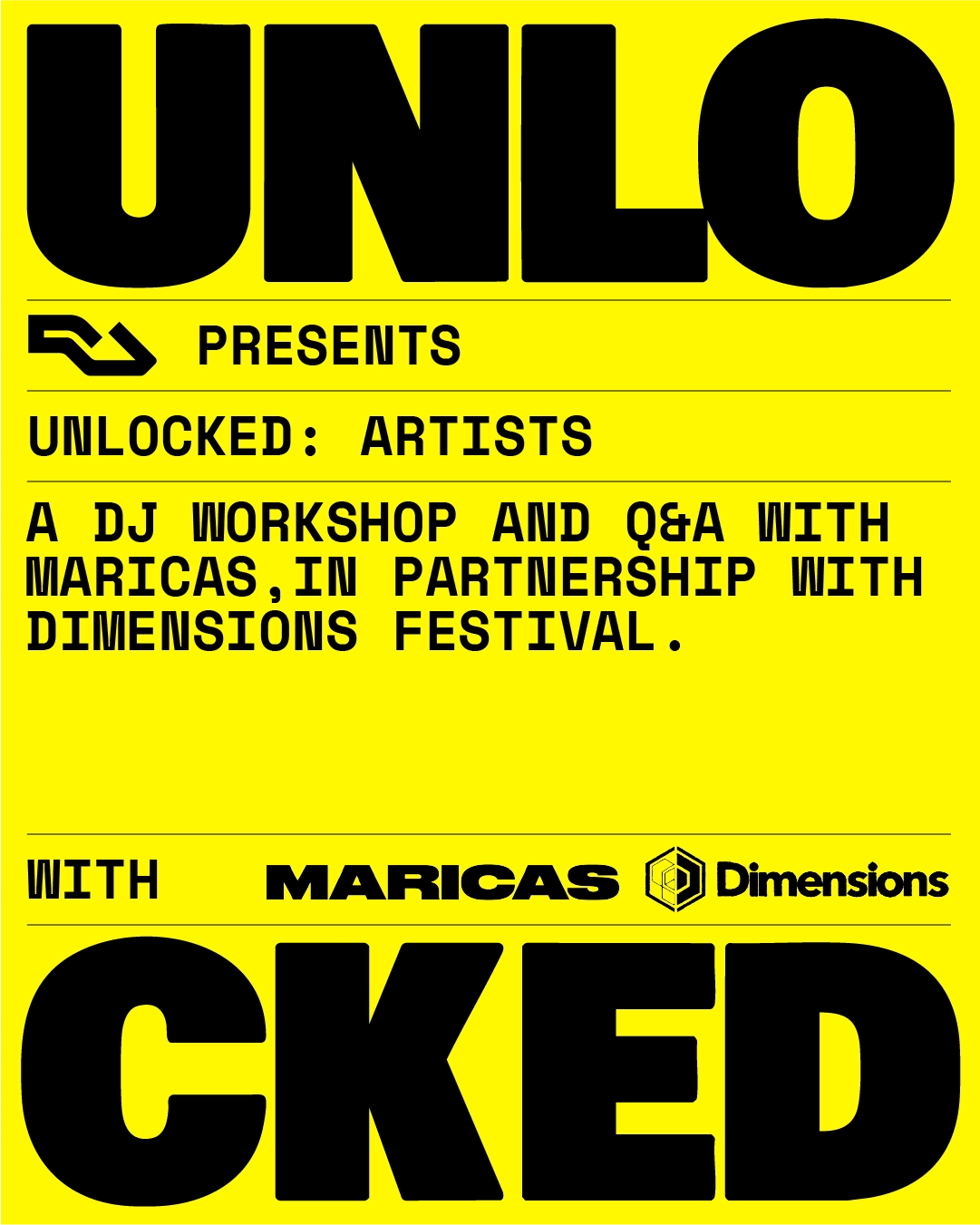 RA UNLOCKED with Dimensions Festival x MARICAS