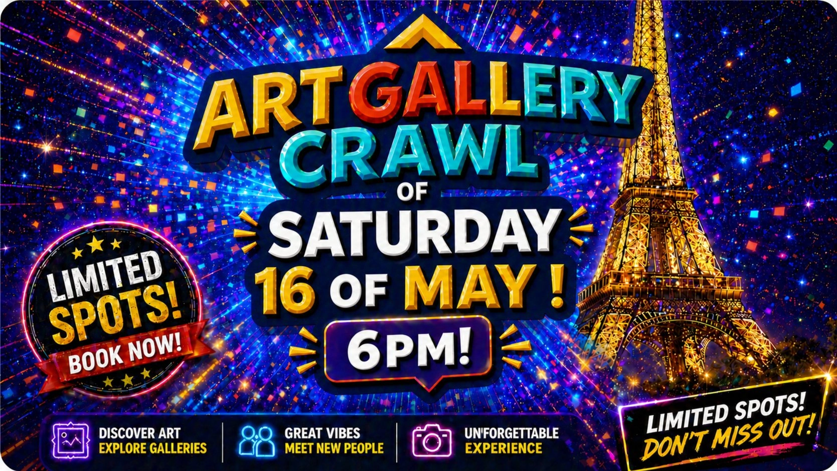 🧵SATURDAY art GALLERY Crawl in Paris🗼 🍹🔥💥 6.pm🥂With fun !