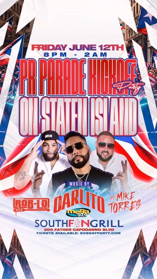 STATEN ISLANDS LARGEST PUERTO RICAN PARADE PARTY WITH LA MEGA'S 97.9 DJ CARLITO