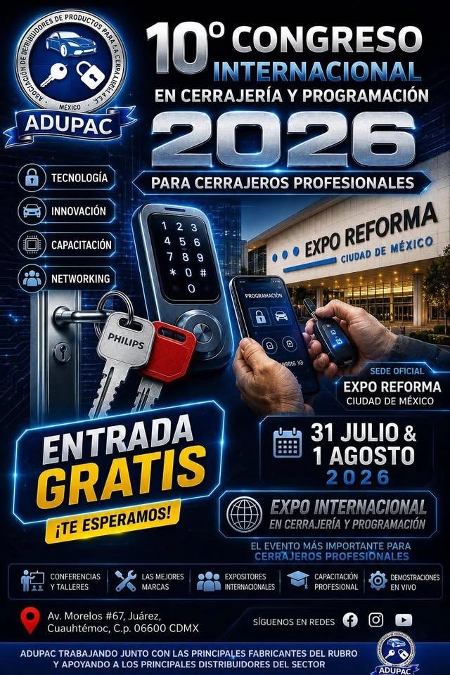 🔟 Congreso Internacional en Cerrajería y Programación 2️⃣0️⃣2️⃣6️⃣