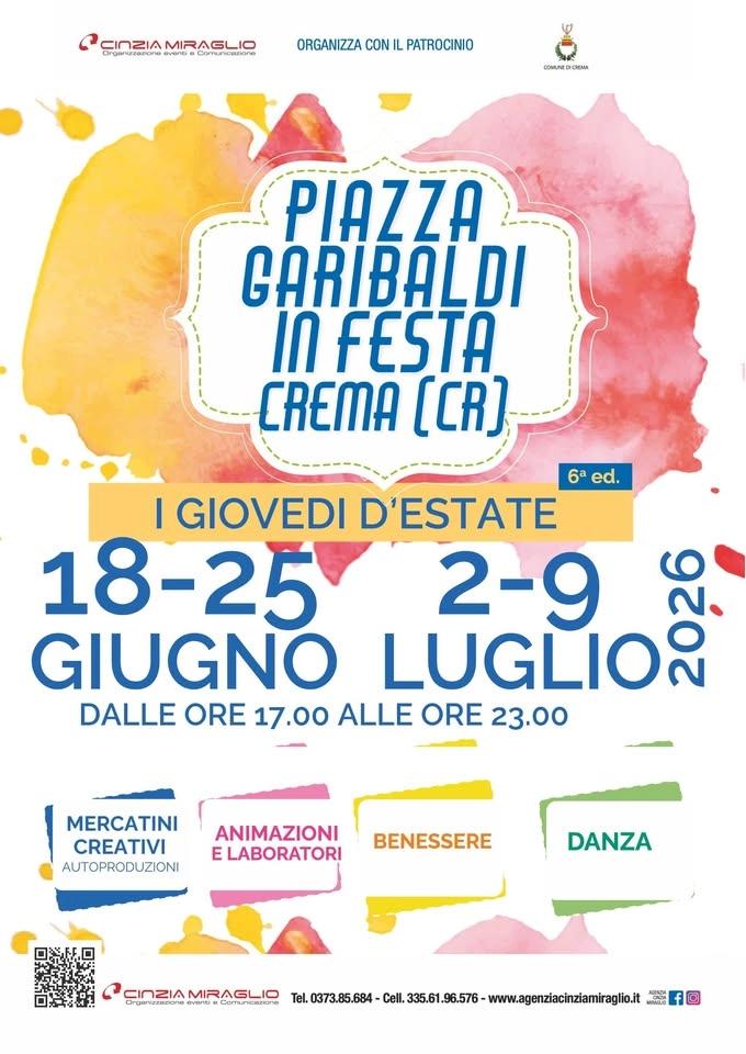 Piazza Garibaldi in Festa a Crema (CR) - GIOVEDI' D'ESTATE 2026