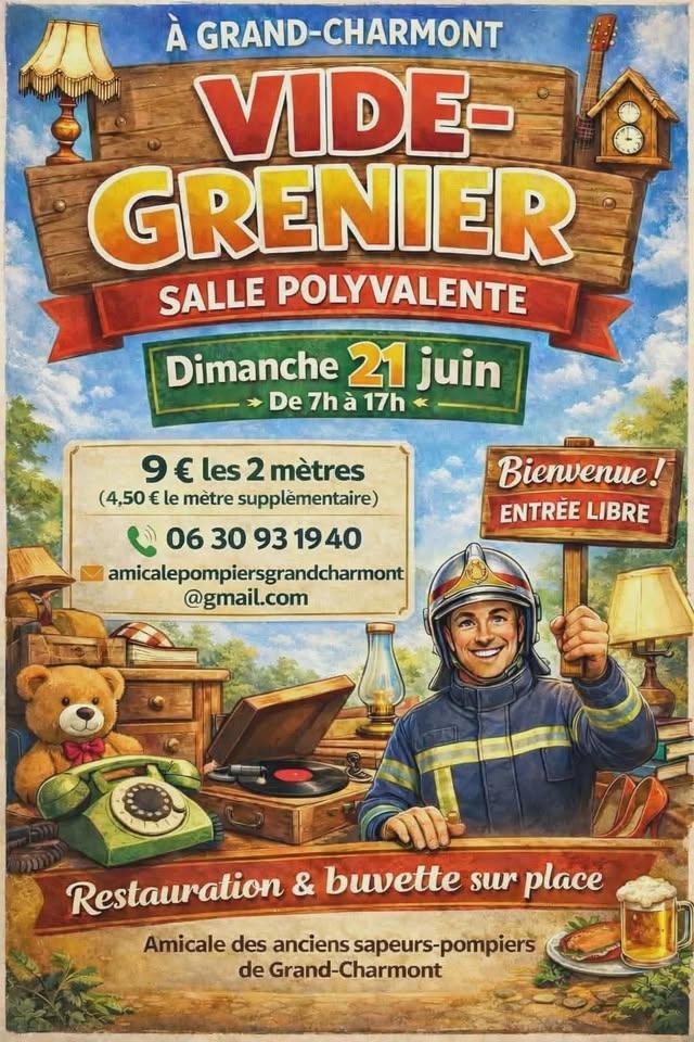 Vide grenier des anciens sapeurs pompiers de Grand-charmont