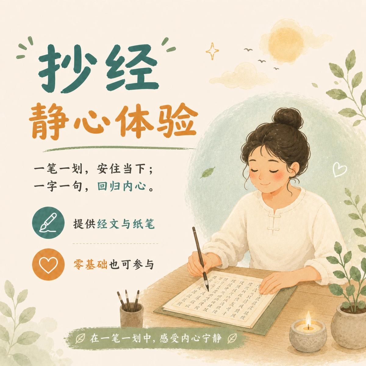8月10日周一 生活美学系列之 ✍️一笔一划抄经文☁️一心一念静心境