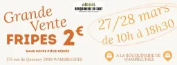 Grande Vente de fripes à 2€ à la bouquinerie de Wambrechies