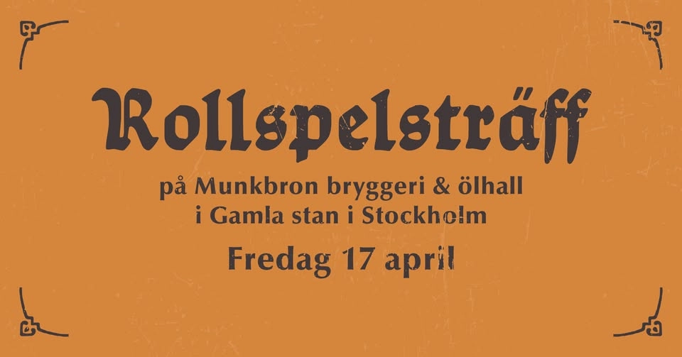 RollspelstrÀff i Stockholm