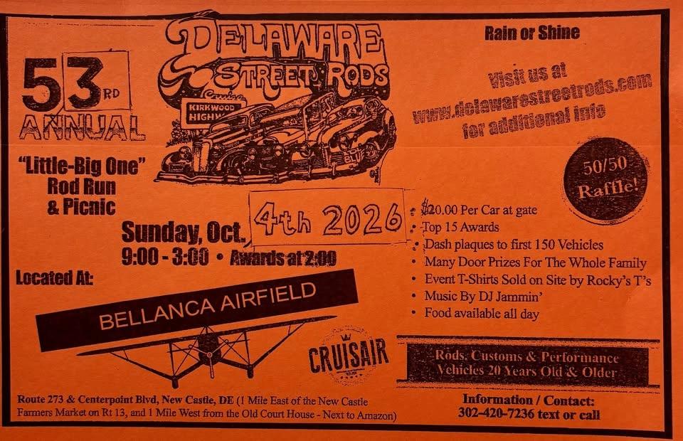 Delaware Street Rods 53th Annual “Little-Big One” Rod Run & Picnic