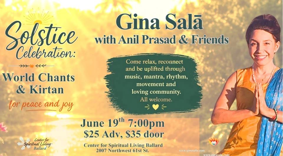 Solstice Celebration: World Chants & Kirtan ~ Gina Salā with Anil Prasad & Friends