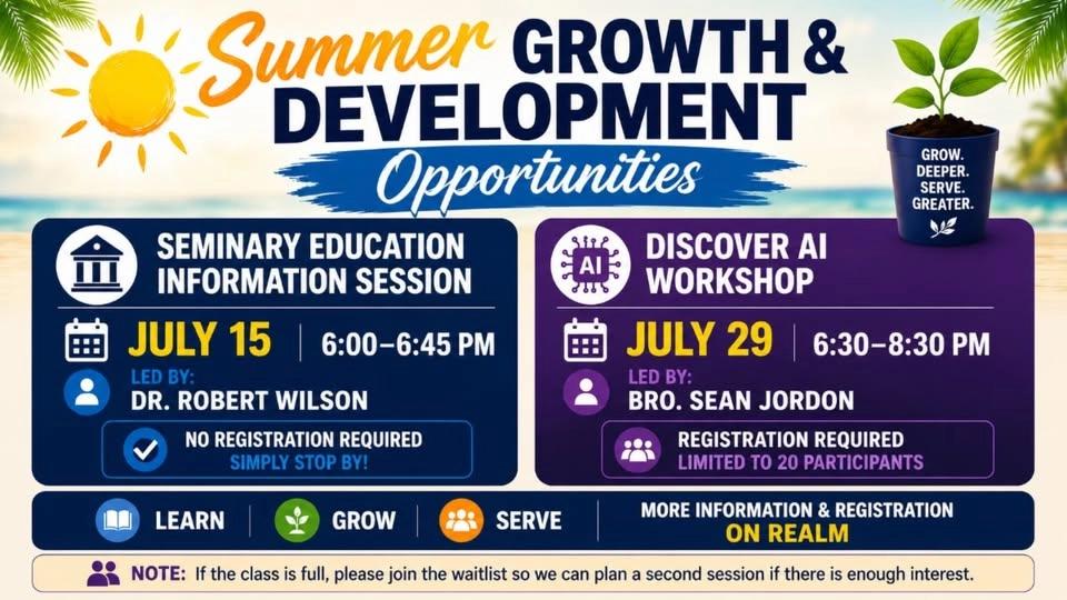 Summer Growth & Development Opportunities