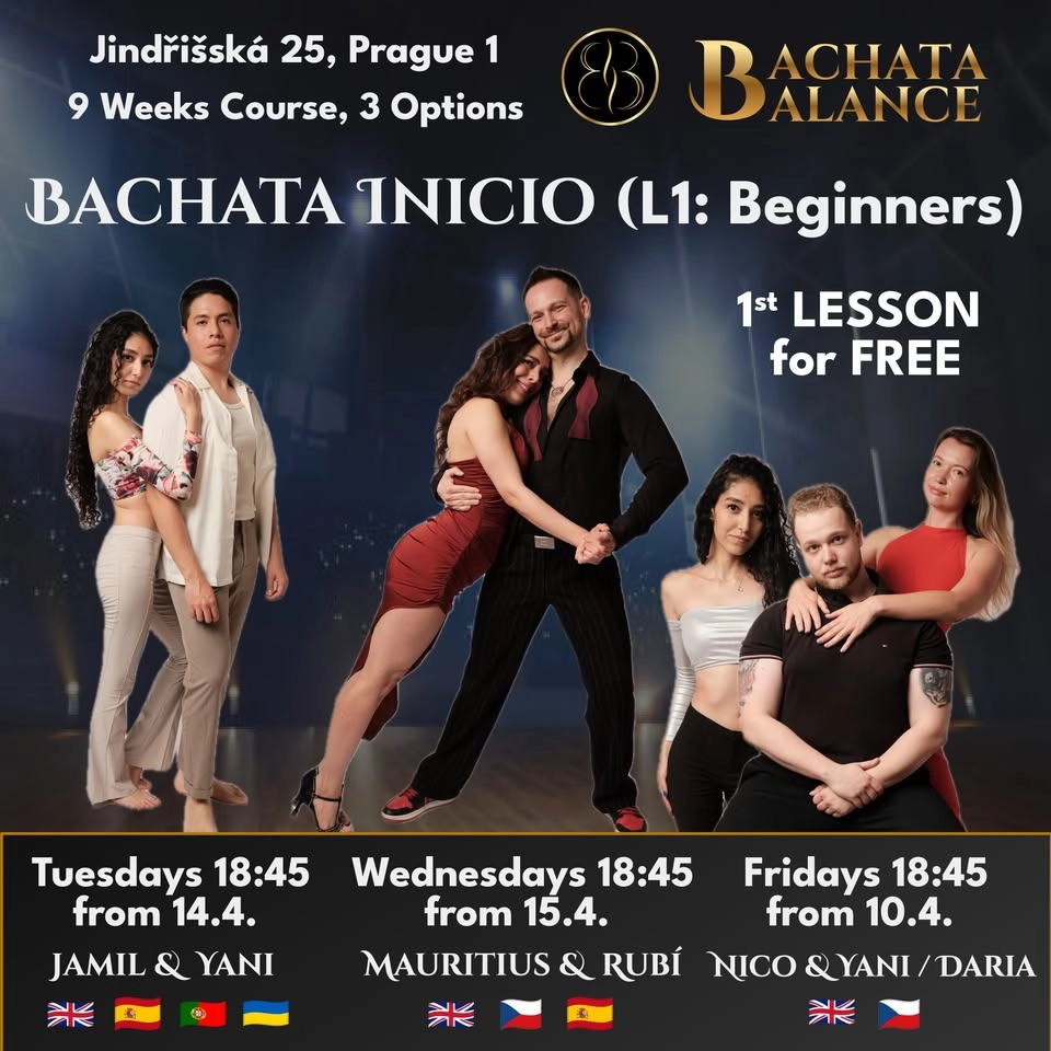 TRIAL FOR FREE Bachata L1: Inicio - Bachata for Beginners / ZDARMA 1.LEKCE Bachata pro začátečníky