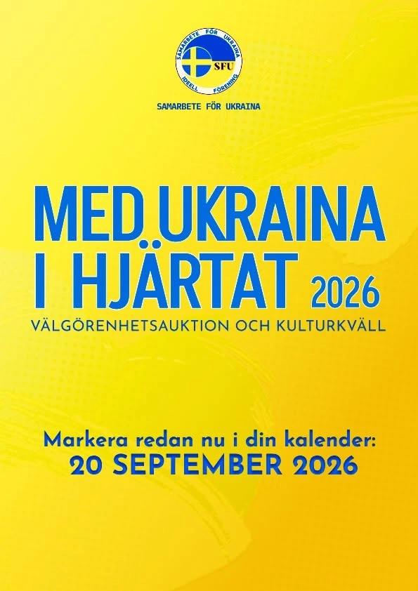 Med Ukraina i hjärtat 2026 - Stödauktion och kulturkväll för Ukraina