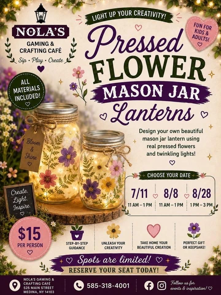 🌸✨ Pressed Flower Mason Jar Lantern Workshop ✨🌸