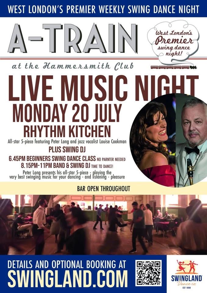 🔥LIVE MUSIC NIGHT! Rhythm Kitchen - A-Train @ The Hammersmith Club - Lindy hop classes & dancing