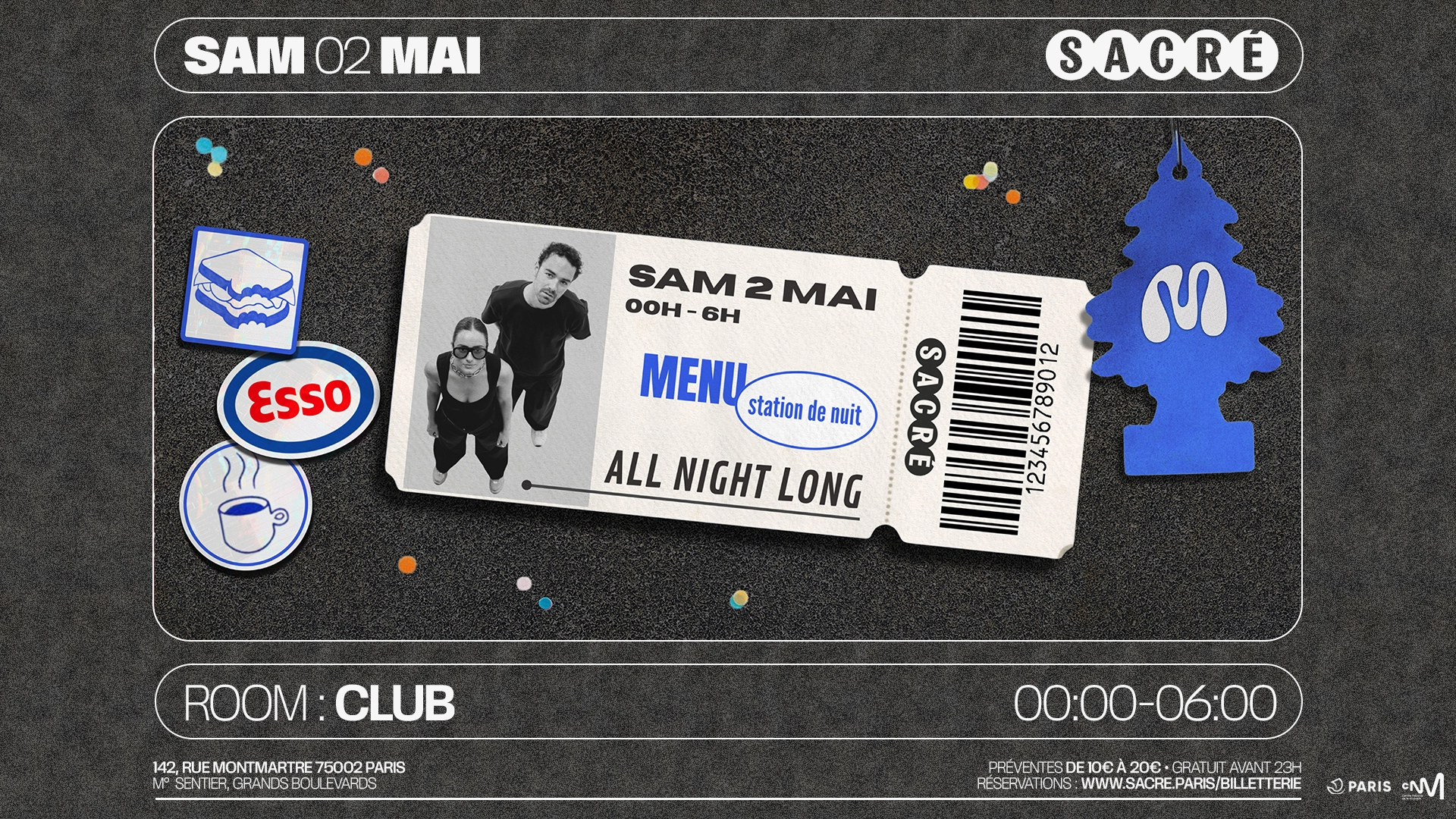 Sacré présente: MENU Takeover 'Station de nuit'