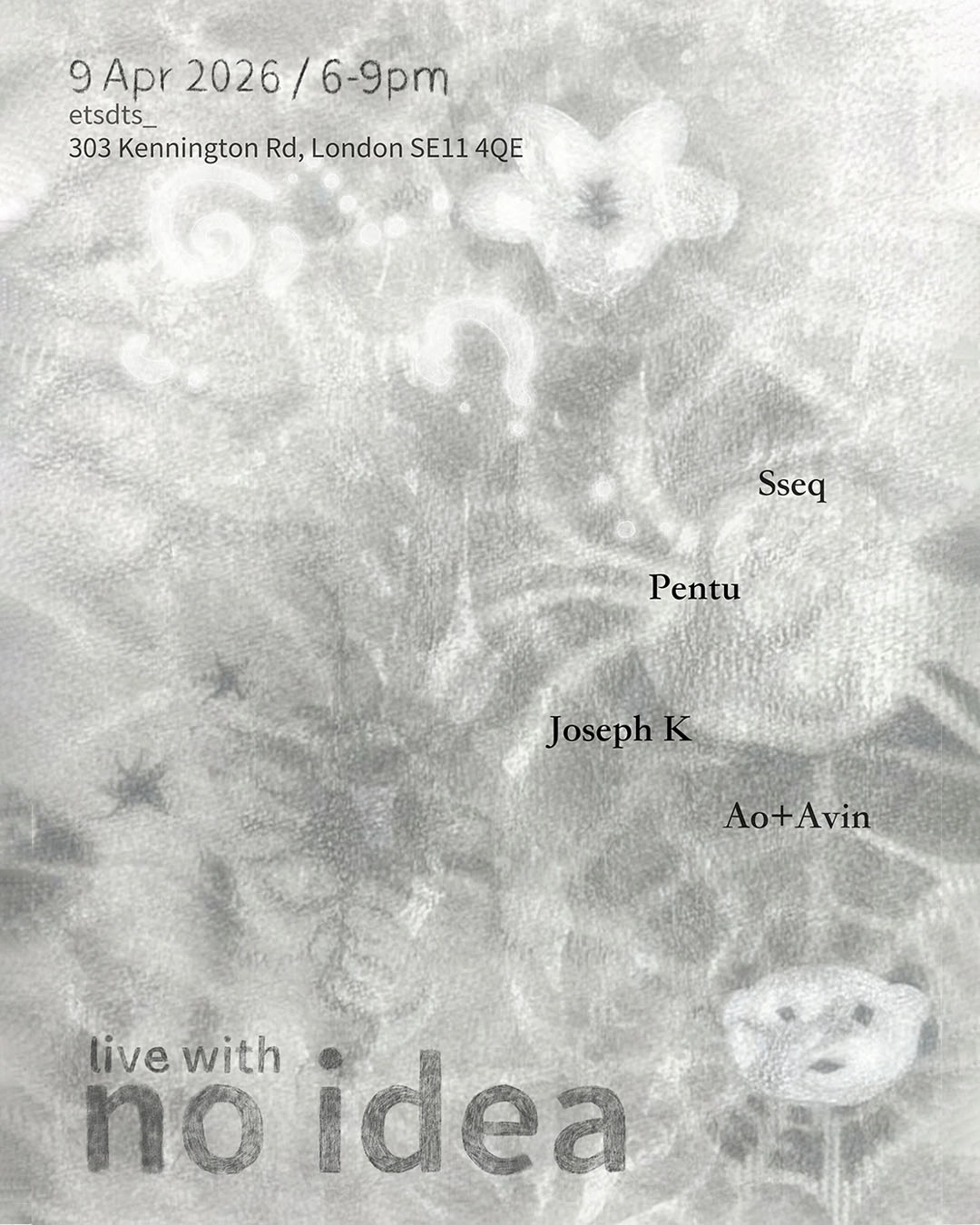 no idea: Sseq, Pentu, Joseph K, Ao+Avin