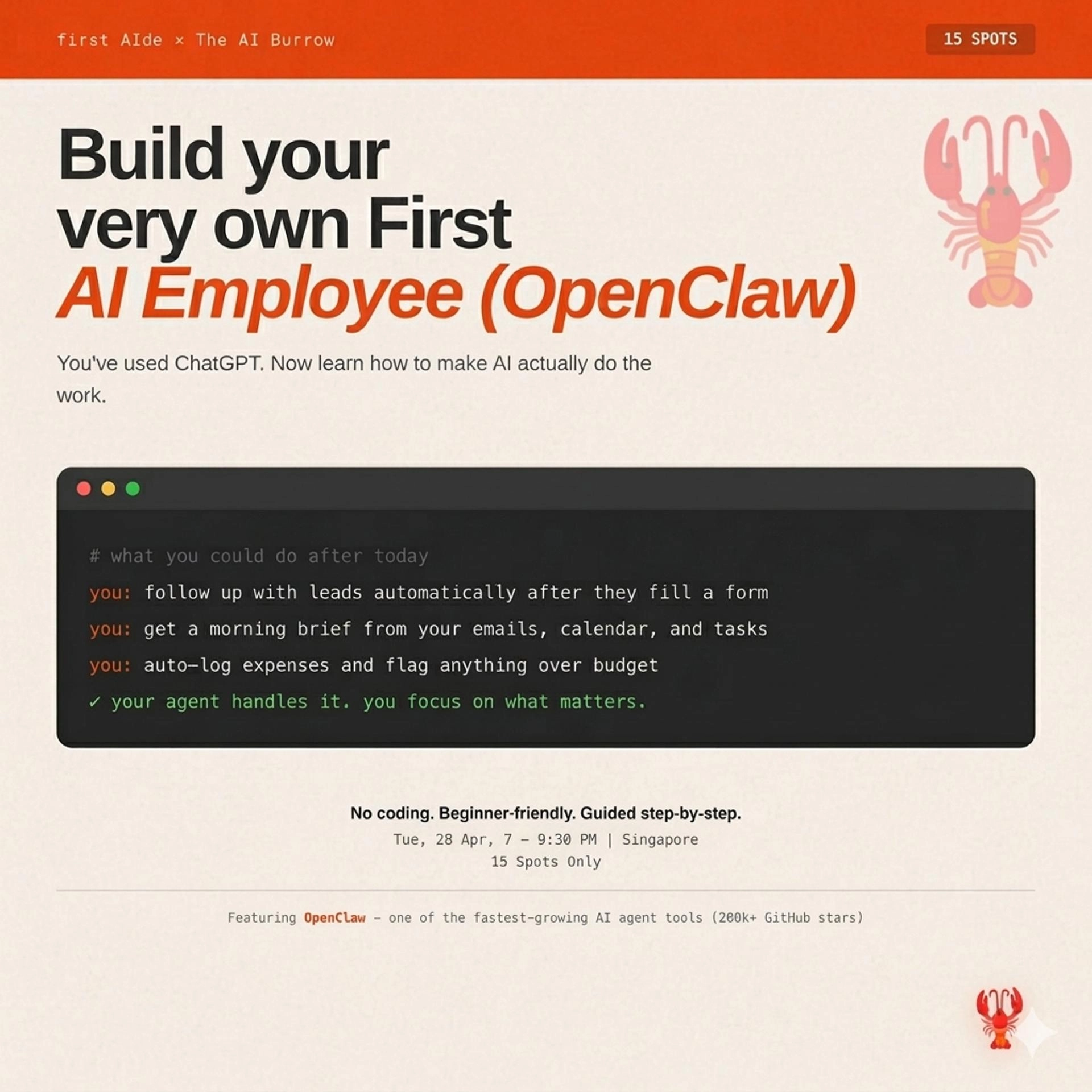 Build Your First and Very Own AI Employee (OpenClaw) Hands On (The AI Burrow x first AIde)