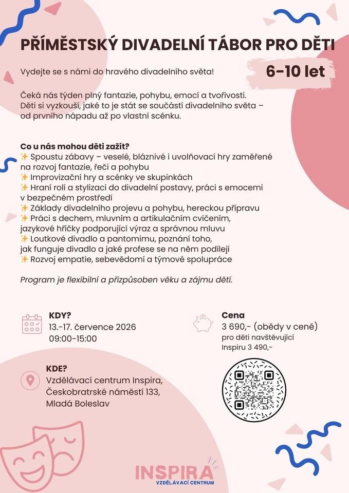 Příměstský divadelní tábor pro děti 6-10 let