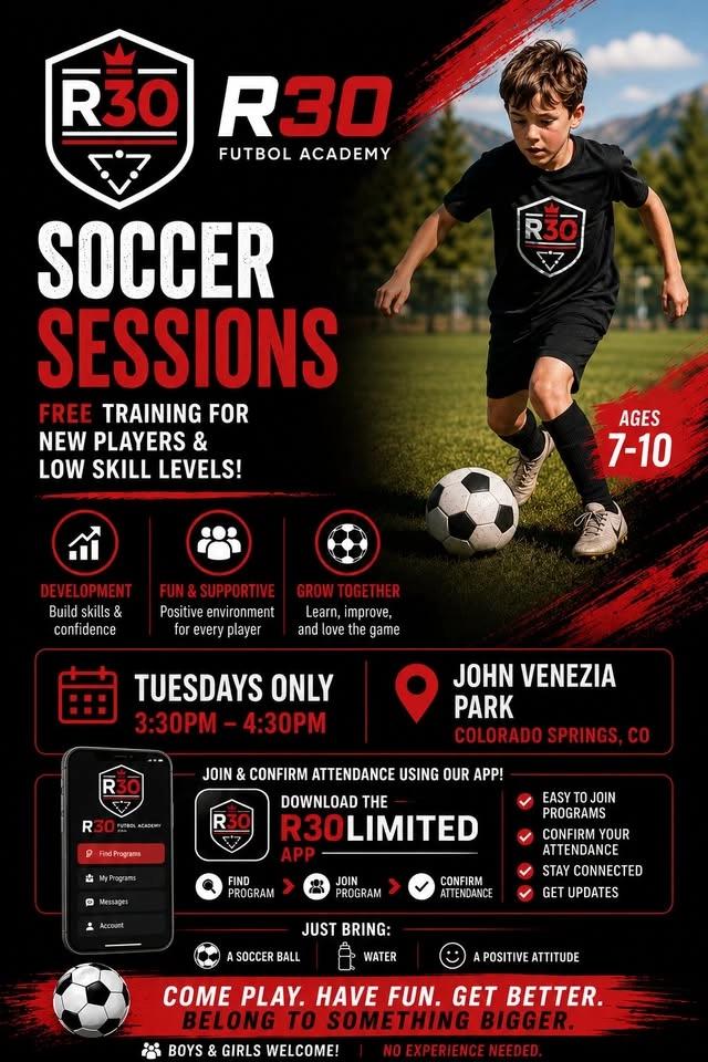 R30 FREE SOCCER DAYS!