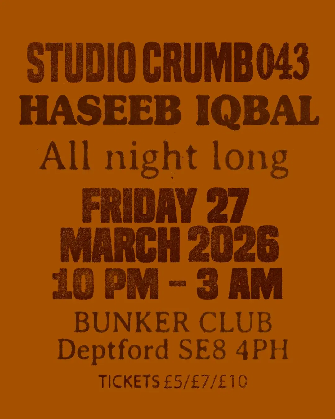 Studio Crumb 043: Haseeb Iqbal - All Night Long
