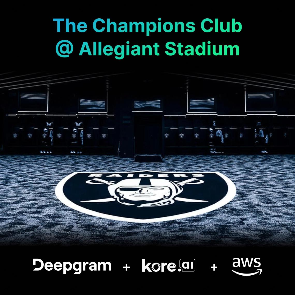 The Champions Club @ Allegiant Stadium | Deepgram, Kore.ai & AWS