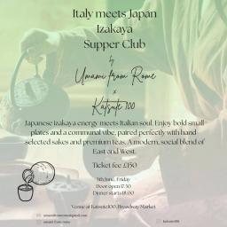 Italy meets Japan Izakaya Supper Club