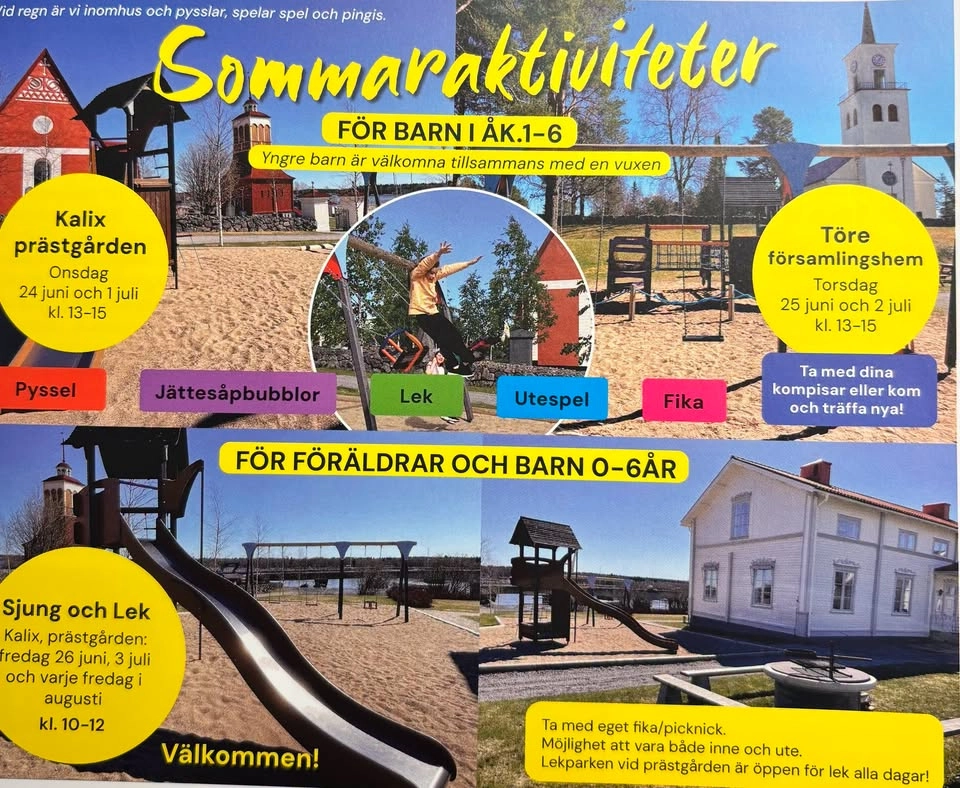 Sommarlovsaktiviteter i Töre för barn åk 1-6