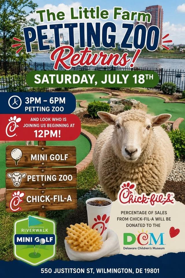 The Little Farm Petting Zoo and Chick-fil-A coming to Riverwalk Mini Golf!