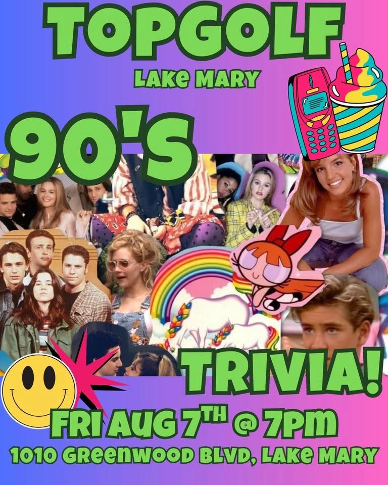 90's Pop Culture Trivia @ Top Golf Lake Mary