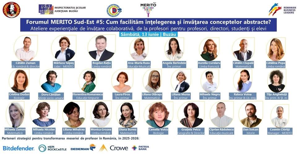 Forumul MERITO Sud-Est #5: Cum facilităm înţelegerea şi învăţarea conceptelor abstracte?