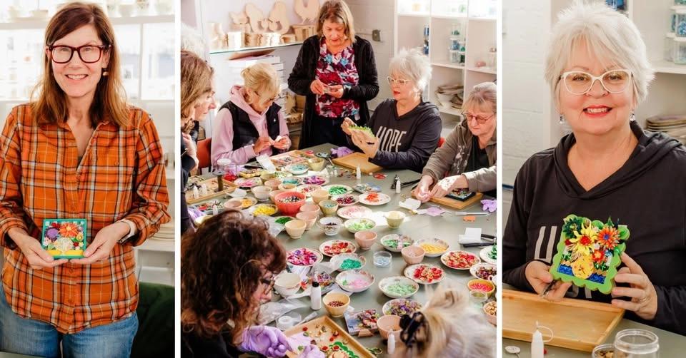 Mini Mosaic Floral Class with Vintage Beads, Whimsical Findings & Glass! (8 spots left!)