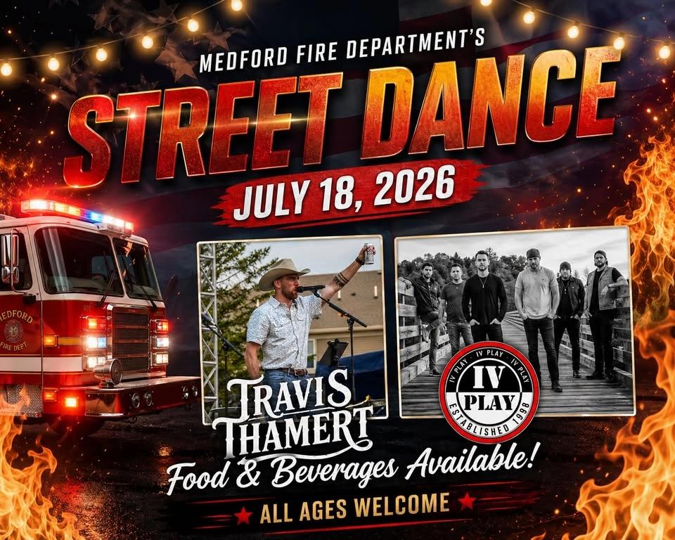 Medford Fire Street Dance featuring Travis Thamert and IV Play!