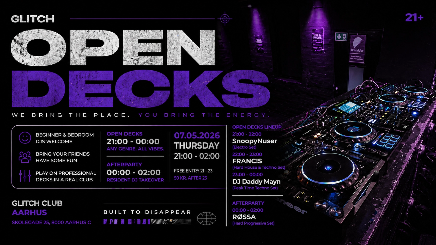 OPEN DECKS at @GLITCH