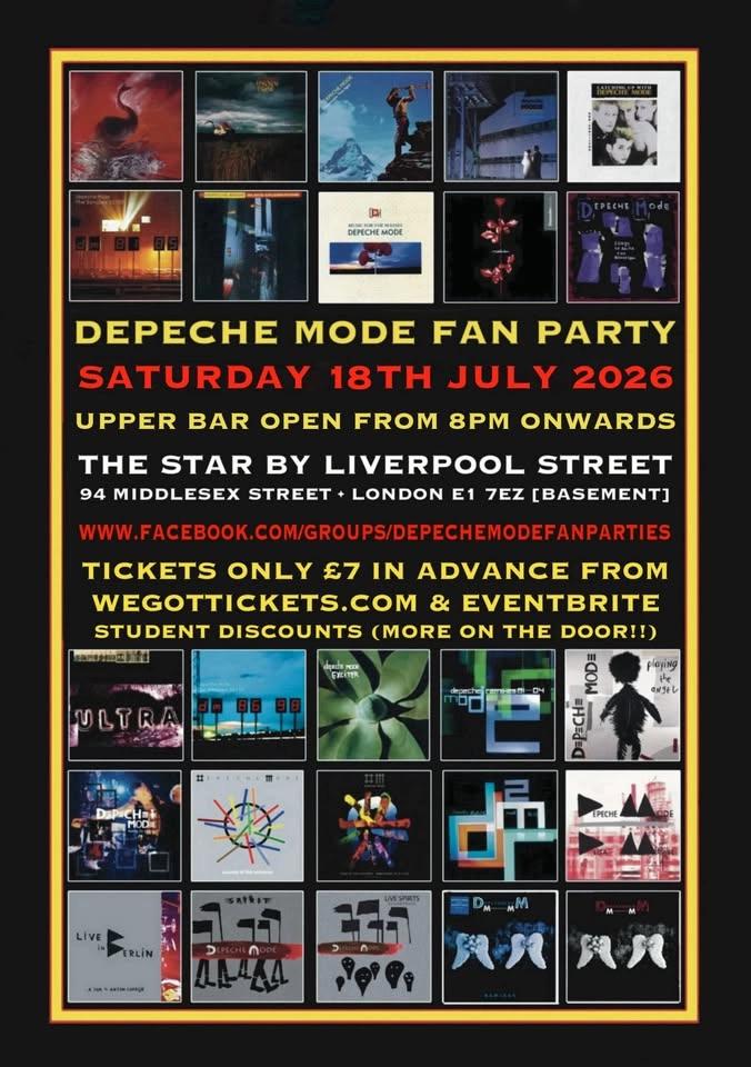 MUTE RECORDS FAN PARTY – SATURDAY 18 JULY 2026 @ The Star By Liverpool Street, London E1