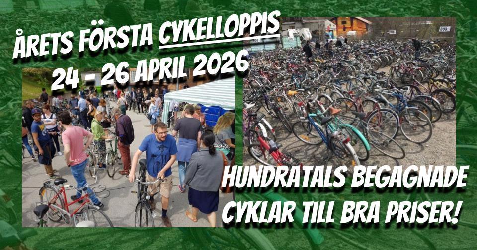 Årets första cykelloppis 24-26 april! Superstort utbud begagnade cyklar till bra priser!