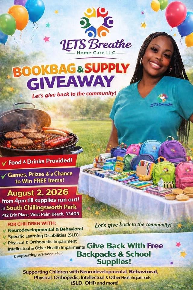 Lets Breathe Home Care Bookbag Giveaway