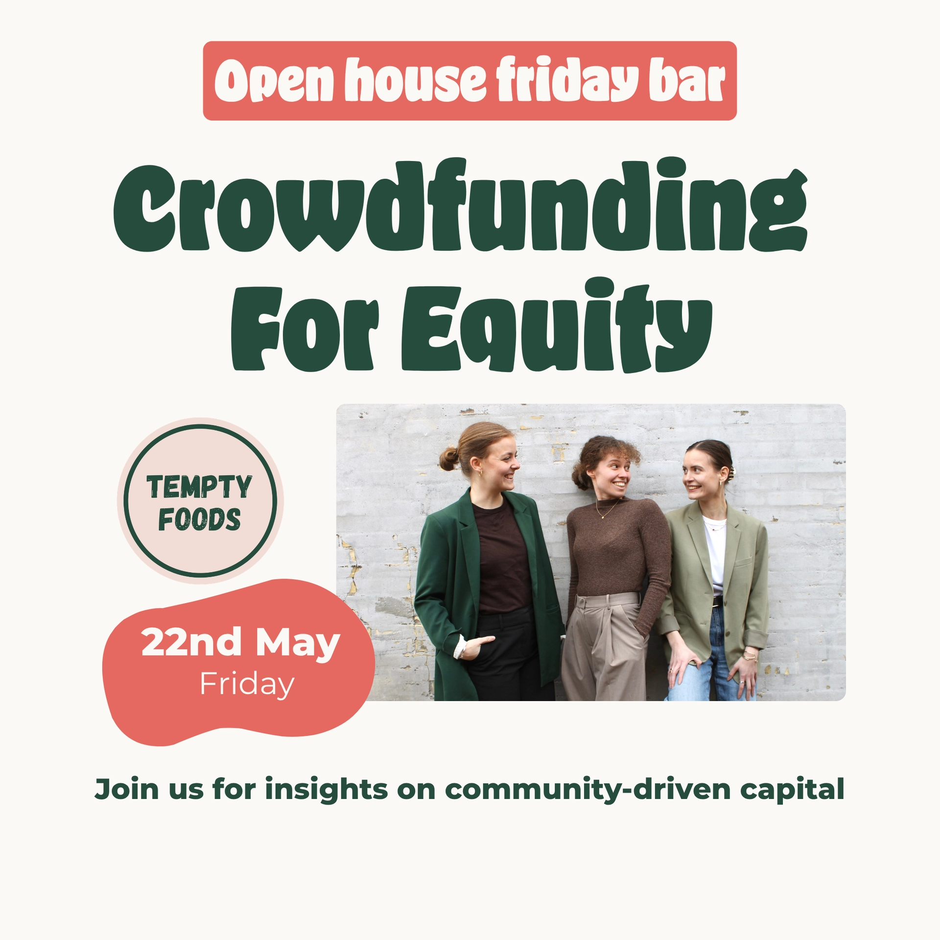 Open House - Tempty Foods Crowdfunding Friday bar