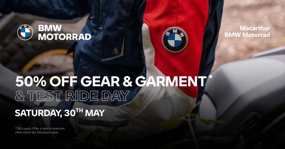 Test Ride Day & 50% off Gear & Garment Sale at Macarthur BMW Motorrad!