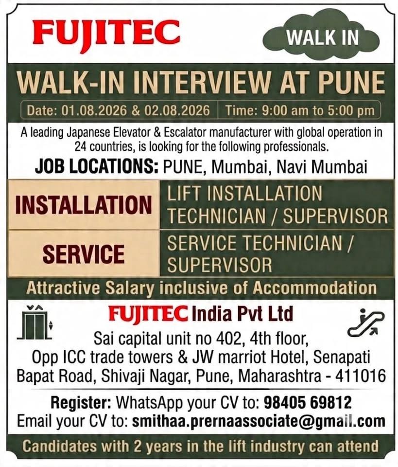 WALK IN INTERVIEW @PUNE